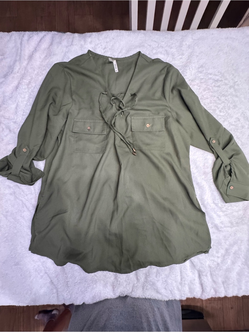 Live 4 Truth Olive Green Lace-Up Utility Tunic